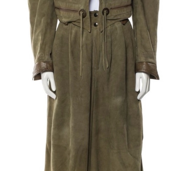 CLAUDE MONTANA Pour IDEAL CUIR PARIS 80’s vintage suede, brown leather & concho - Picture 3 of 14